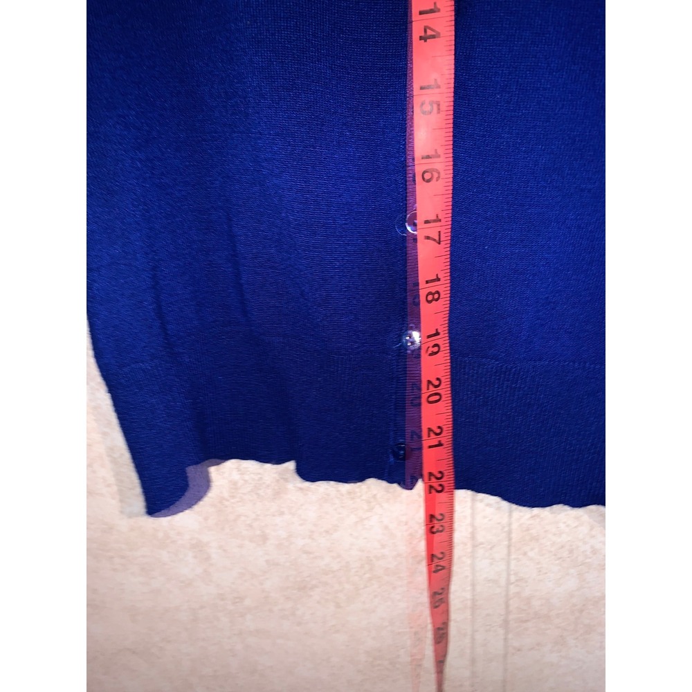 Maurices Womens Royal Blue V-Neck Button Front 3/4 Sleeve Cardigan Sweater Large - Picture 8 of 16
